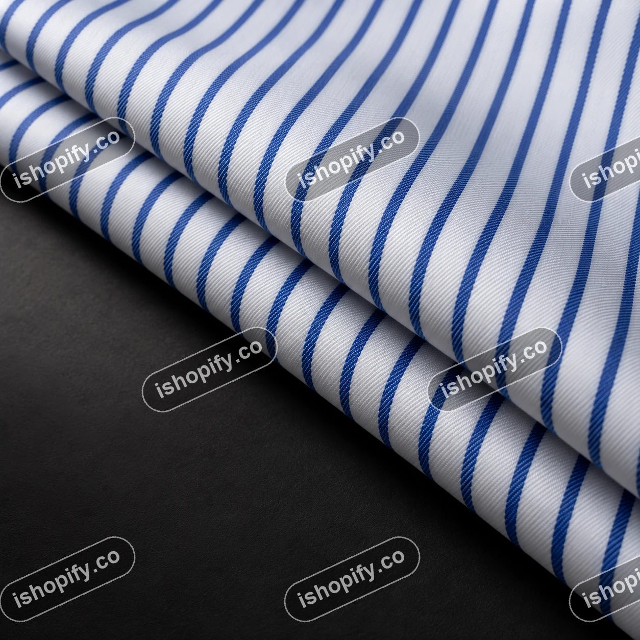 Blue and white striped shirting fabric