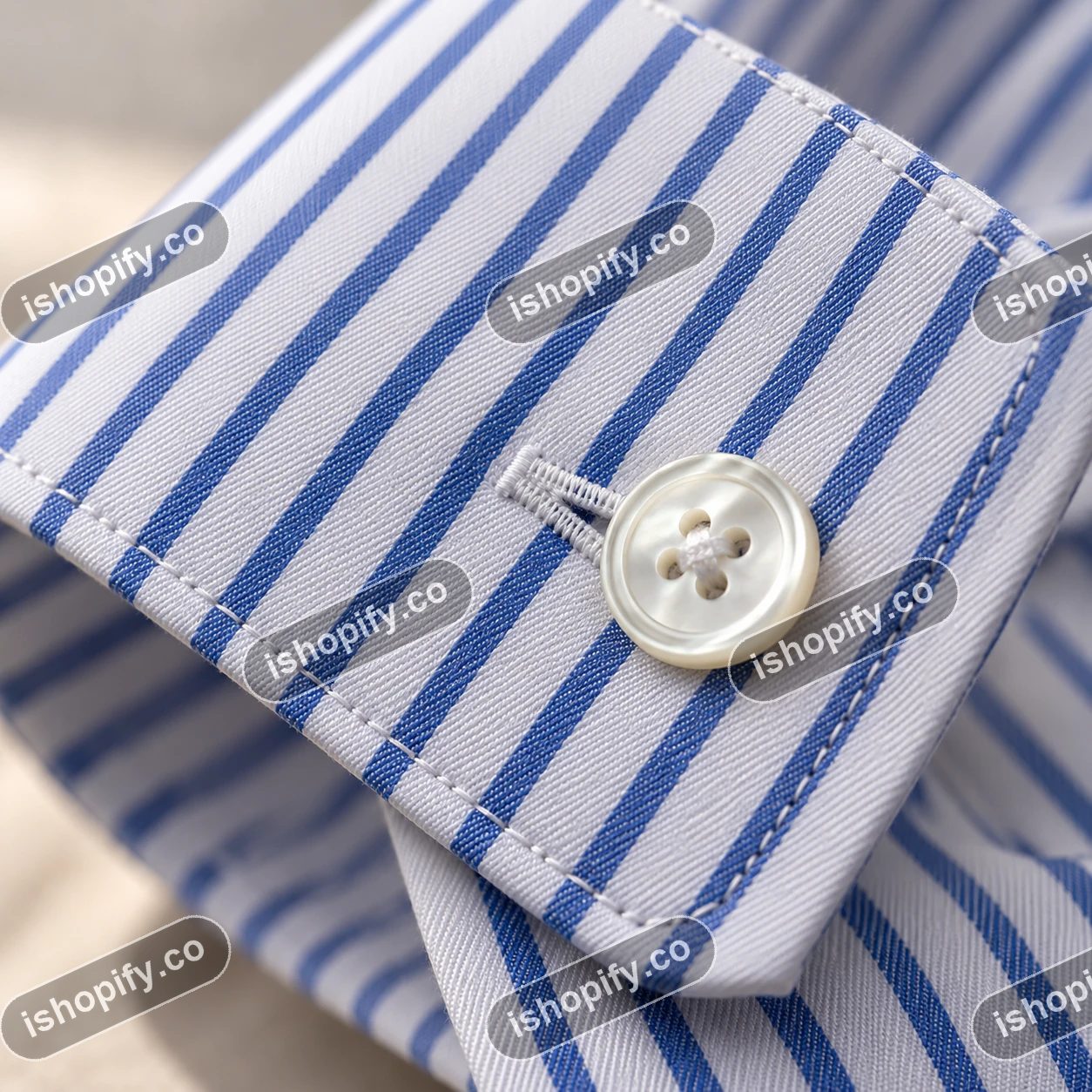 Shirt cuff with a pearl-edge button